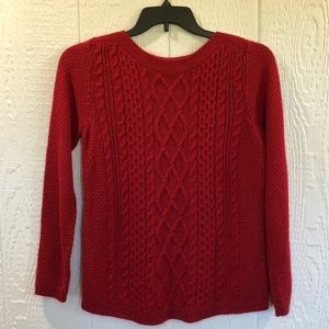 Croft and Barrow Cable Knit Sweater, Red Sweater, Women’s  Chunky Knit Sweater,
